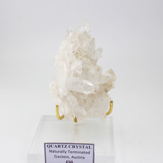 Quartz Crystal Naturally Terminated Gastein Austria 291 Natural Mineral Specimen Fine Collectable Cabinet Display Piece Geological Interest