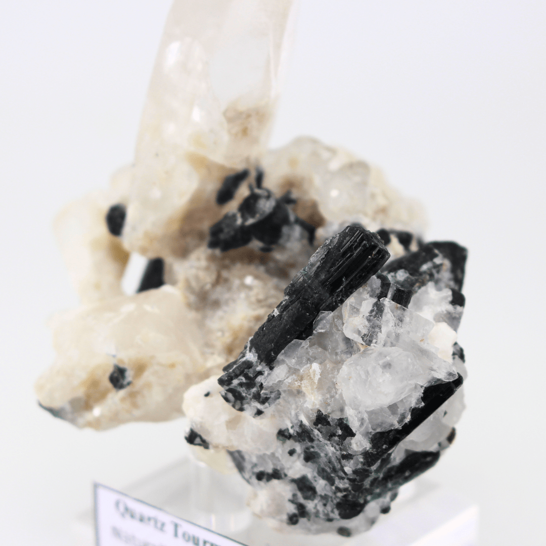 Quartz Tourmaline Naturally Terminated Himalayas 268 Natural Mineral Specimen Fine Collectable Cabinet Display Piece Geological Interest