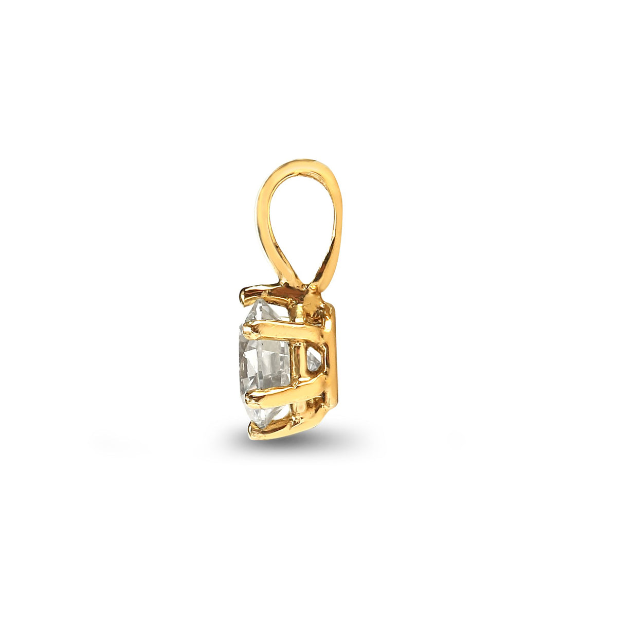 18 Karat Gelbgold 15pts 6 Krappen Naturdiamant Solitär Anhänger
