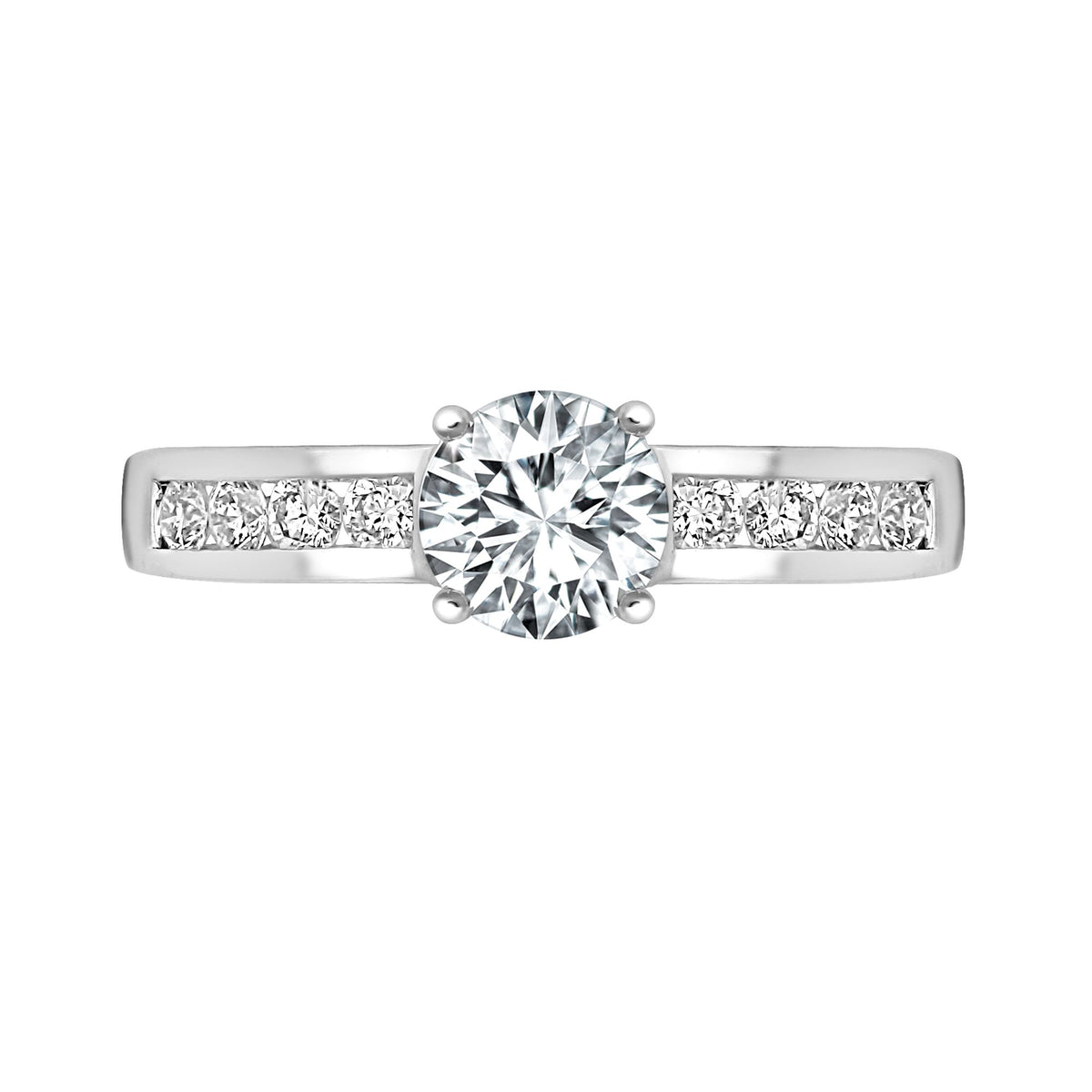 18 Karat Weißgold 0,35 Karat Naturdiamant Halb gefasster Ring – Fasst 0,75 Karat