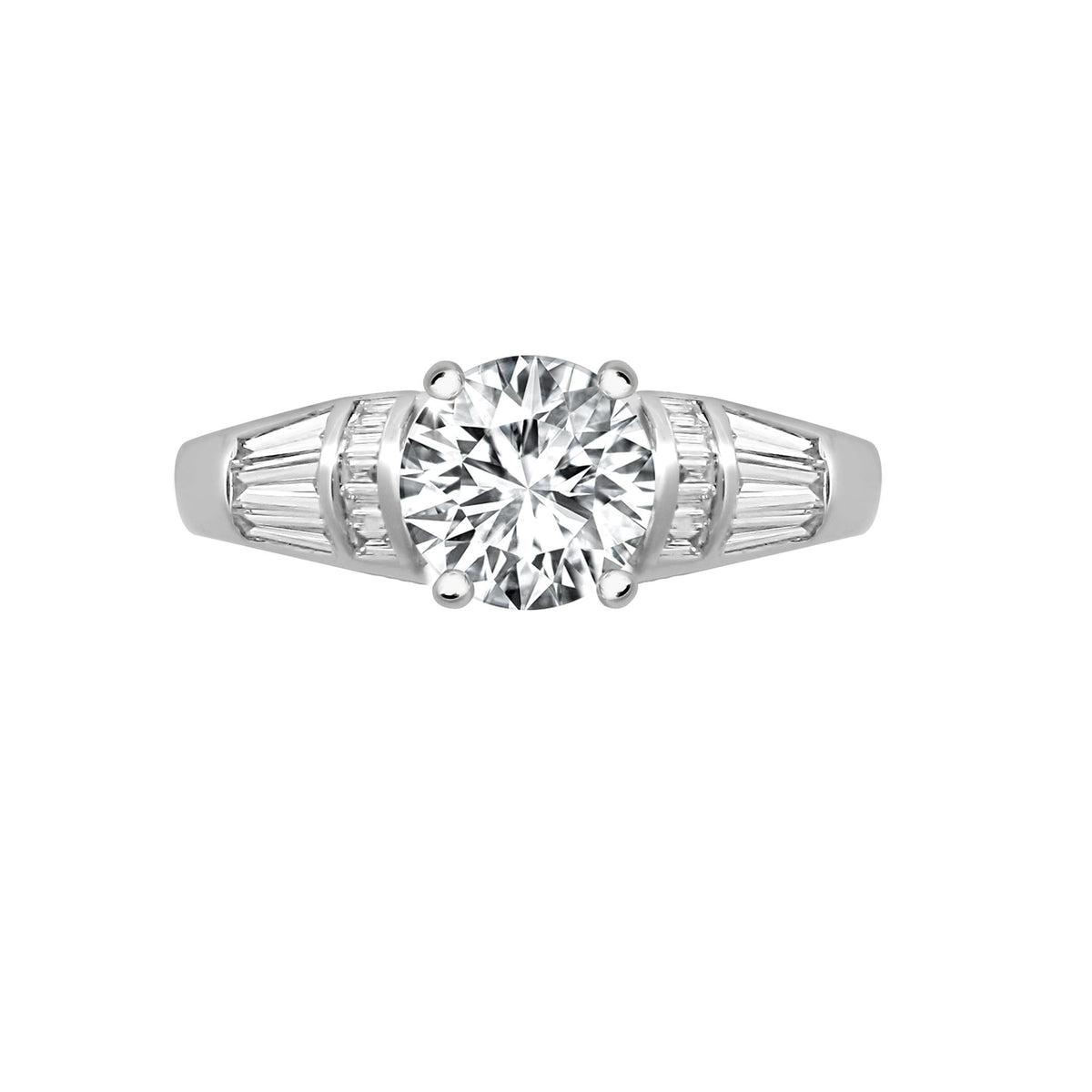 18 Karat Weißgold 0,36 Karat Naturdiamant Semi-Fassungsring - für 0,50 Karat