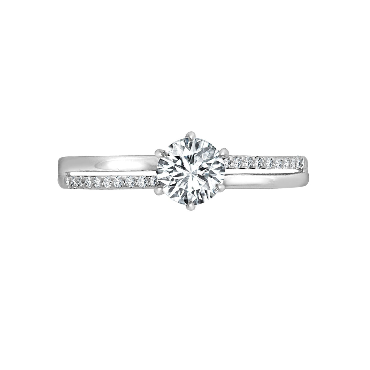 18ct White 0.09ct Natural Diamond Semi Set Ring - Holds 0.25ct