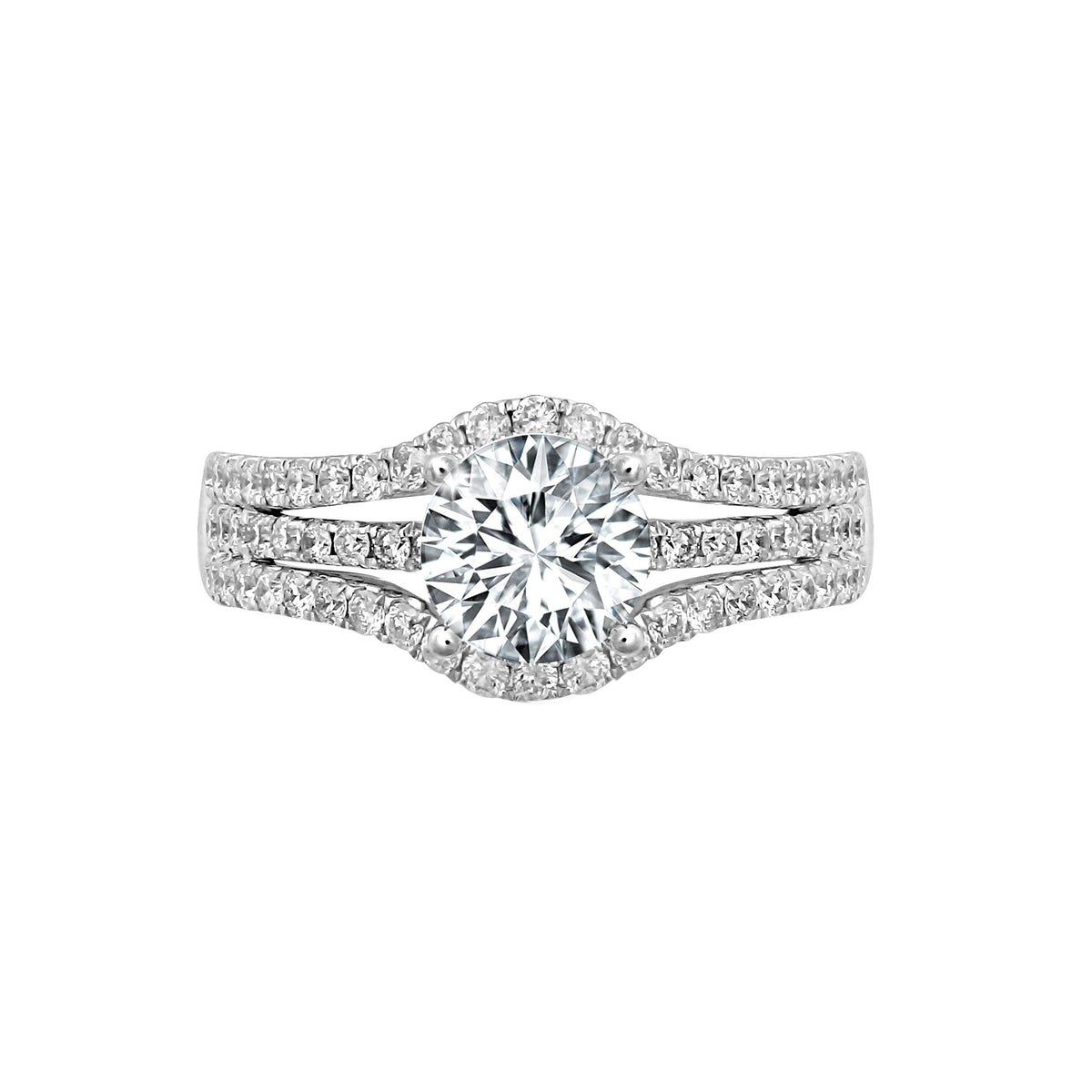 Anello semicompleto in oro bianco 18kt con diamante naturale da 0,50ct - Contiene 0,50ct