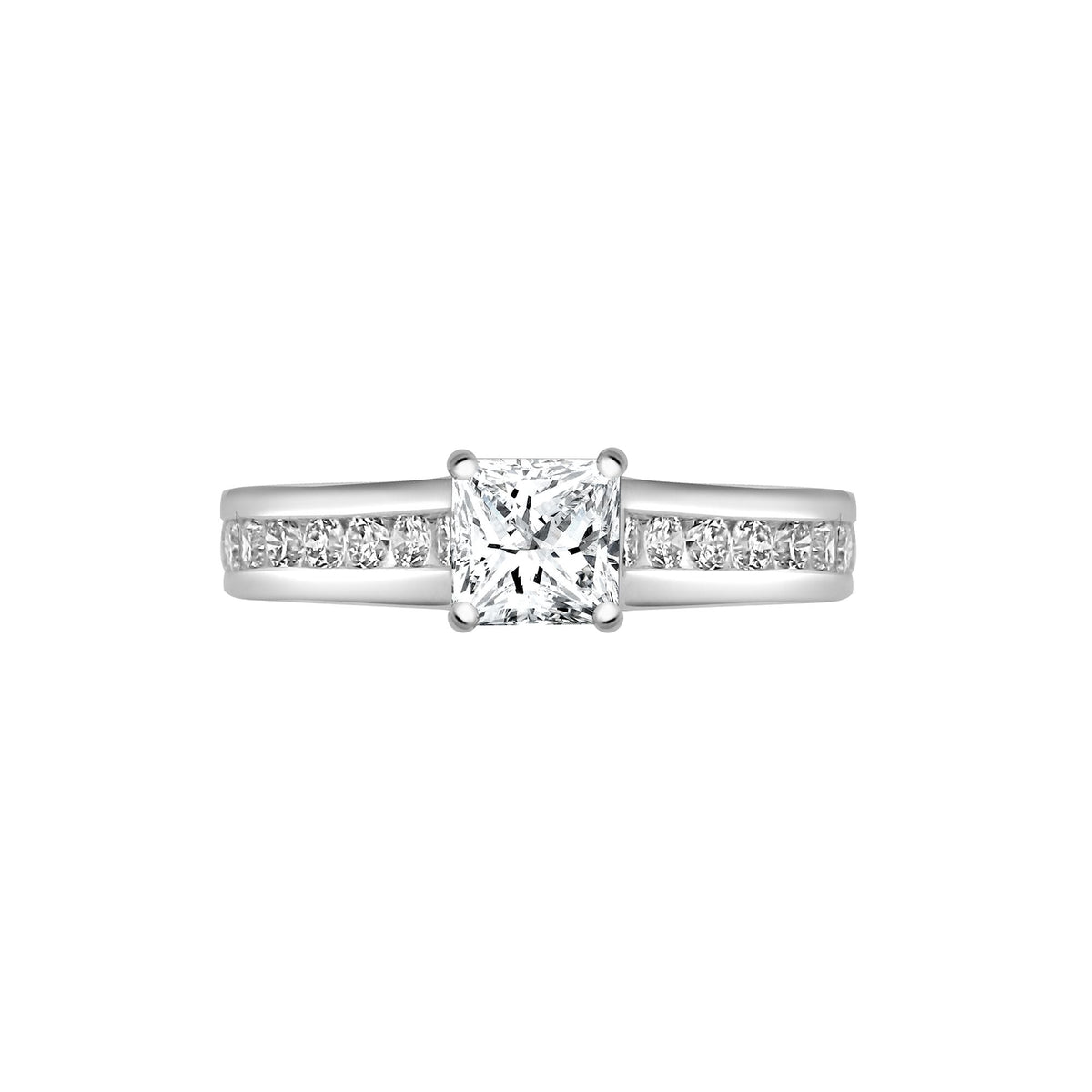 Ring, 18 Karat Weißgold, 0,40 Karat Naturdiamanten, halb gefasst – für 0,50 Karat geeignet