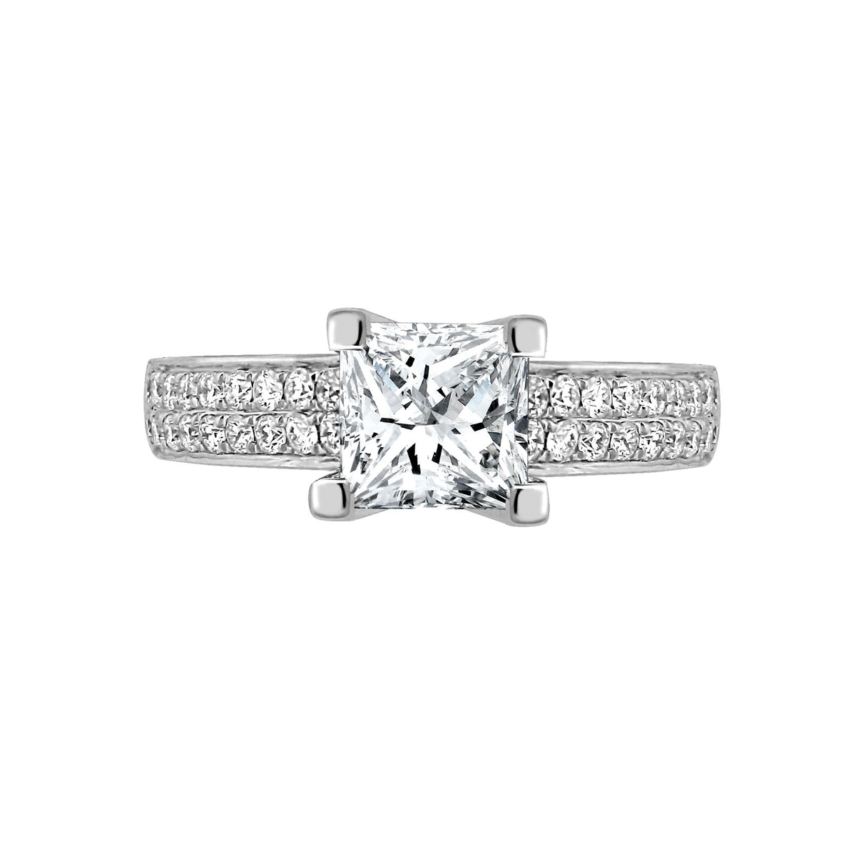 18 Karat Weißgold 0,43 Karat Naturdiamant Halb gefasster Ring – Fasst 0,50 Karat