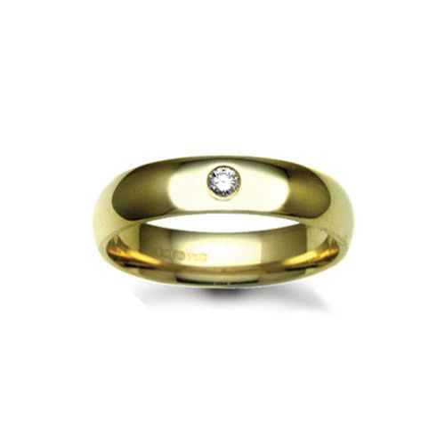 18ct Gold Yellow Natural Diamond Rubover set Wedding Ring – Imperial Time