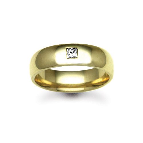 18ct Gold Yellow Natural Diamond Rubover set Wedding Ring – Imperial Time