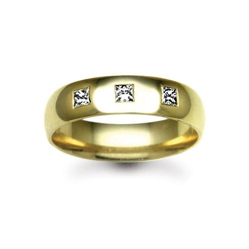 18ct Gold Yellow Natural Diamond Rubover set Wedding Ring – Imperial Time