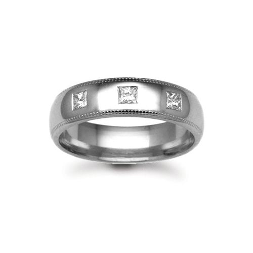 18ct Gold White Natural Diamond Rubover set Wedding Ring – Imperial Time