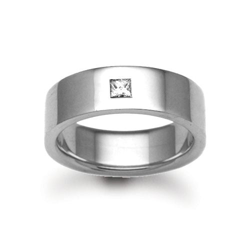 18ct Gold White Natural Diamond Rubover set Wedding Ring – Imperial Time