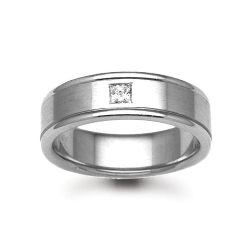 18ct Gold White Natural Diamond Rubover set Wedding Ring – Imperial Time