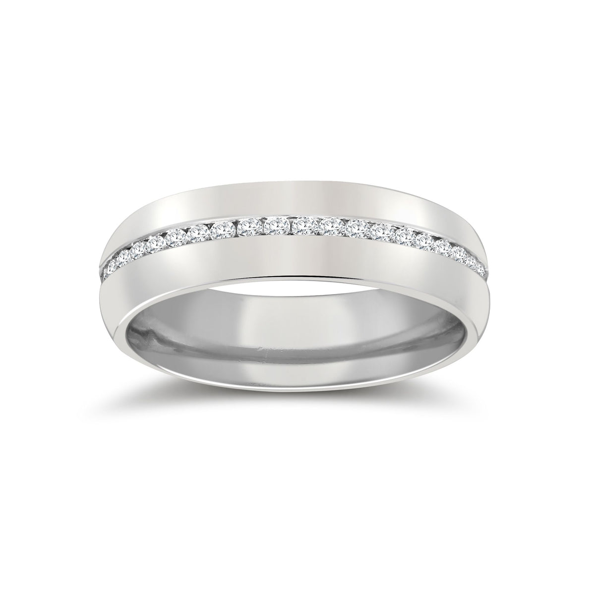 18ct White Gold RBC Court Natural Diamond Wedding Band Fully Set - 4mm - 50pts – Imperial Time