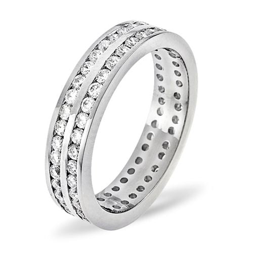 18ct White Gold Channel Set 2 Row Full Eternity Ring Natural Diamond 1.00ct G VS – Imperial Time