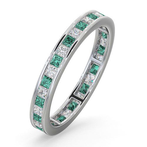 18ct White Gold Channel Set Princess Cut Full Eternity Ring Natural Diamond 0.50ct Em 0.65ct G VS – Imperial Time