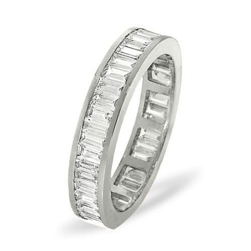 18ct White Gold Channel Set Full Eternity Ring Baguette Natural Diamond 1.00ct G VS – Imperial Time
