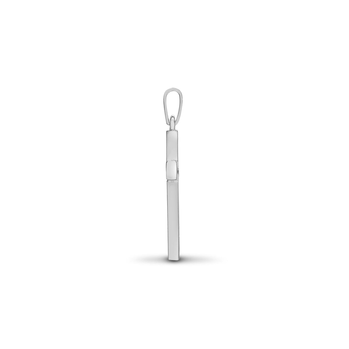 18ct White Gold Natural Diamond Cross – side view