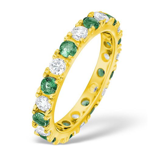 18ct Yellow Gold Claw Set Full Eternity Ring Natural Diamond 0.50ct Emerald 0.70ct G VS – Imperial Time
