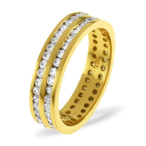 18ct Yellow Gold Channel Set 2 Row Full Eternity Ring Natural Diamond 1.00ct G VS – Imperial Time
