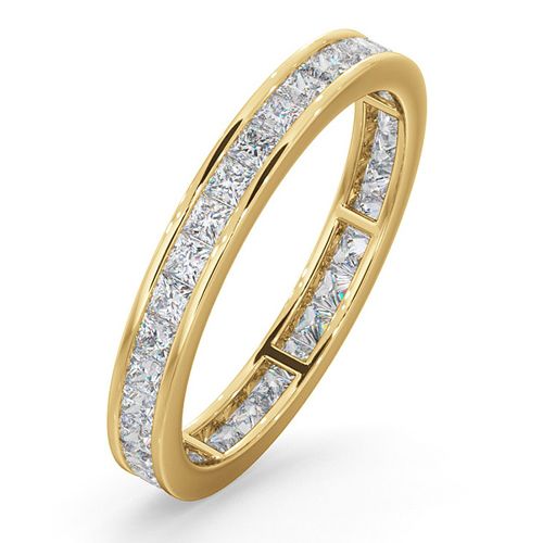 18ct White Gold Channel Set Princess Cut Full Eternity Ring Natural Diamond 1.00ct G VS – Imperial Time