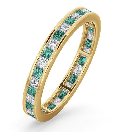 18ct Yellow Gold Channel Set Princess Cut Full Eternity Ring Natural Diamond 0.50ct Em 0.65ct G VS – Imperial Time