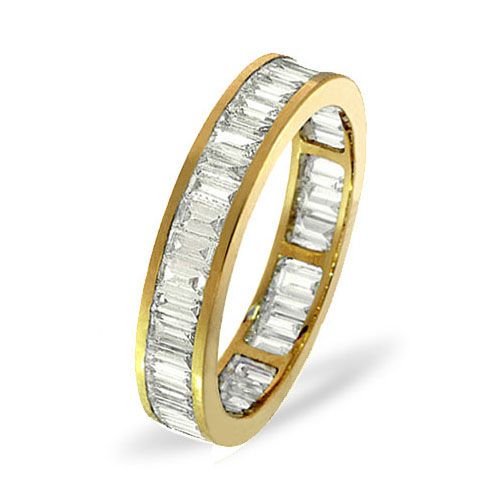 18ct Yellow Gold Channel Set Full Eternity Ring Baguette Natural Diamond 1.00ct G VS – Imperial Time