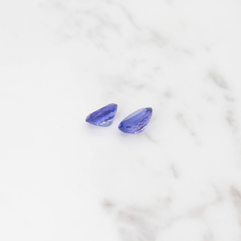 2 Large Tanzanite Stone 6.5CT - Round Cushion Cut