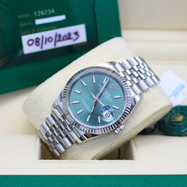 Rolex Datejust 36 126234 Mint Green Dial and Stainless Steel 2022