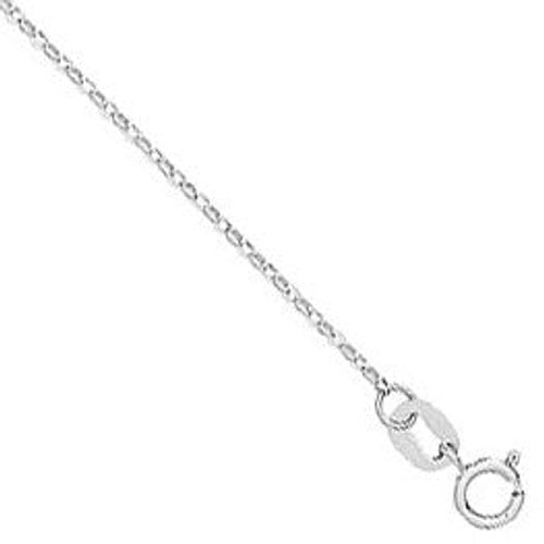 18ct White Gold 0.9mm D/C Belcher Chain