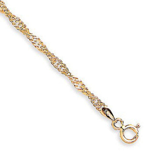 Yellow Gold Hollow Singapore Anklet – product view