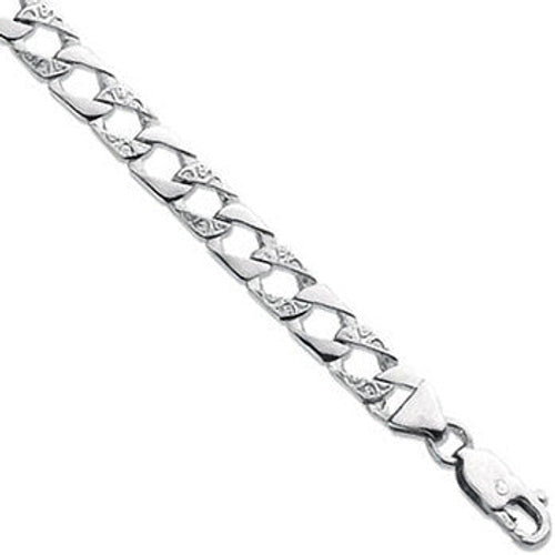 Silver Plain & Bark Casted Curb Baby 6" Bracelet – product view
