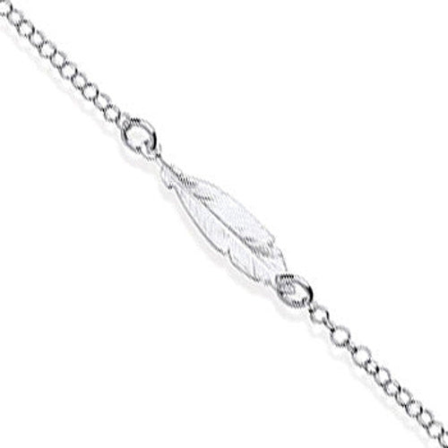 Silver Feather Anklet