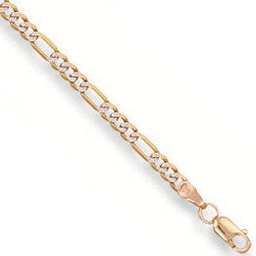 Yellow Gold Rhodium Plated Figaro Anklet – product view
