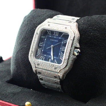 Cartier De Santos WSSA0030 Diamond Set Blue Dial 2023