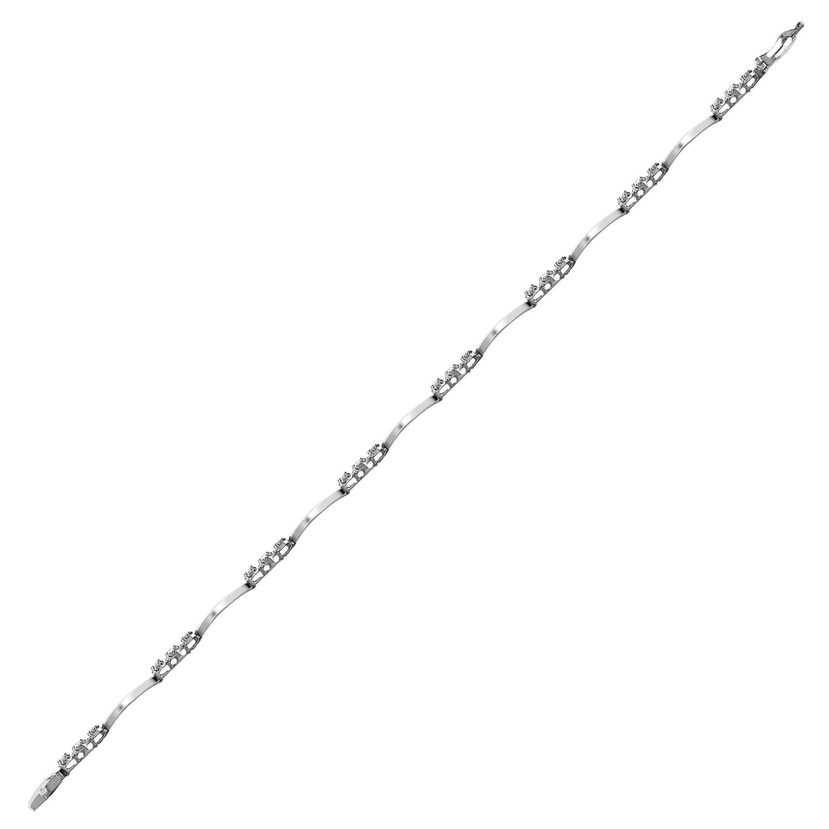 9ct White Gold Natural Diamond Bracelet (9B021) – product view