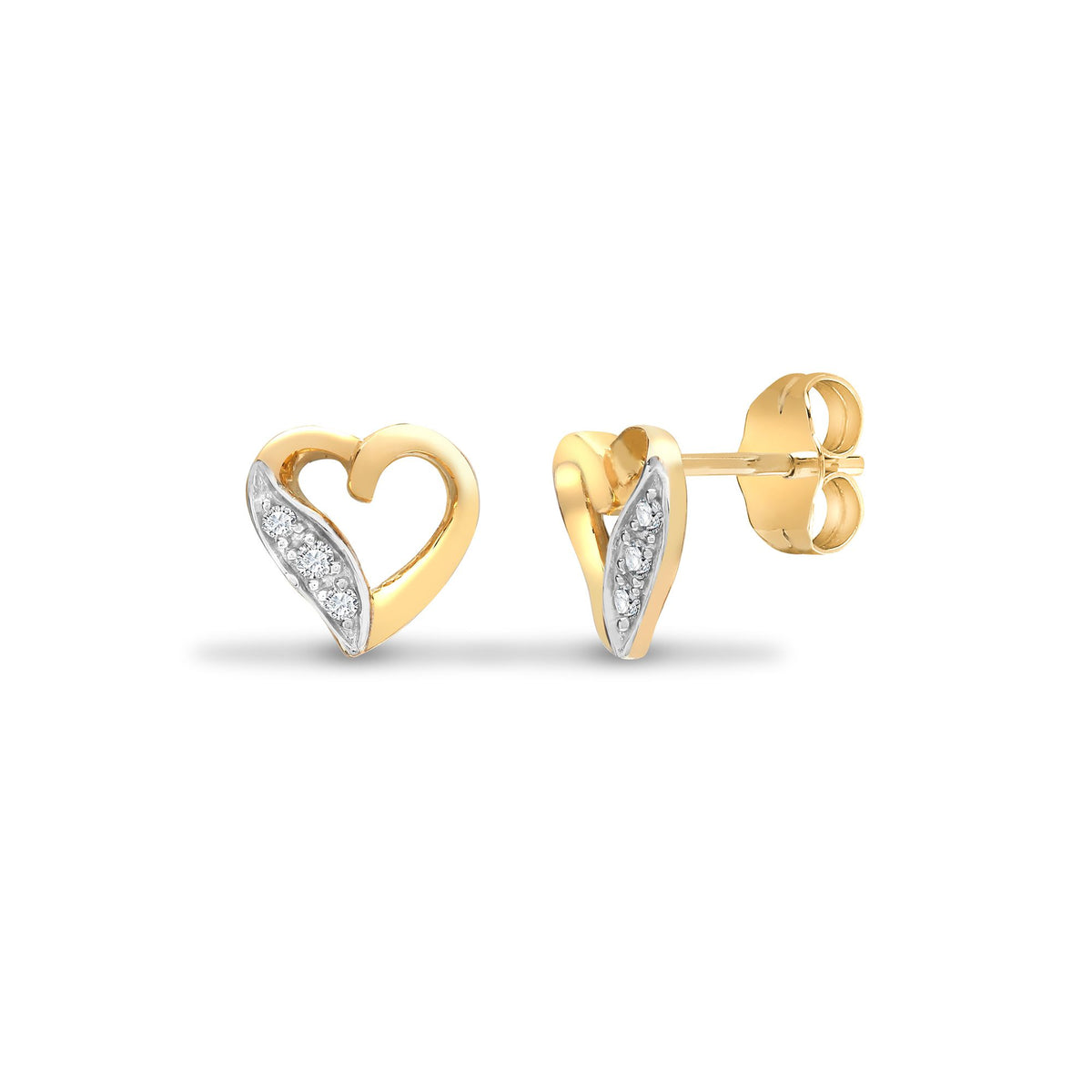 9ct yellow gold 6pt Natural Diamond stud earrings. – Imperial Time
