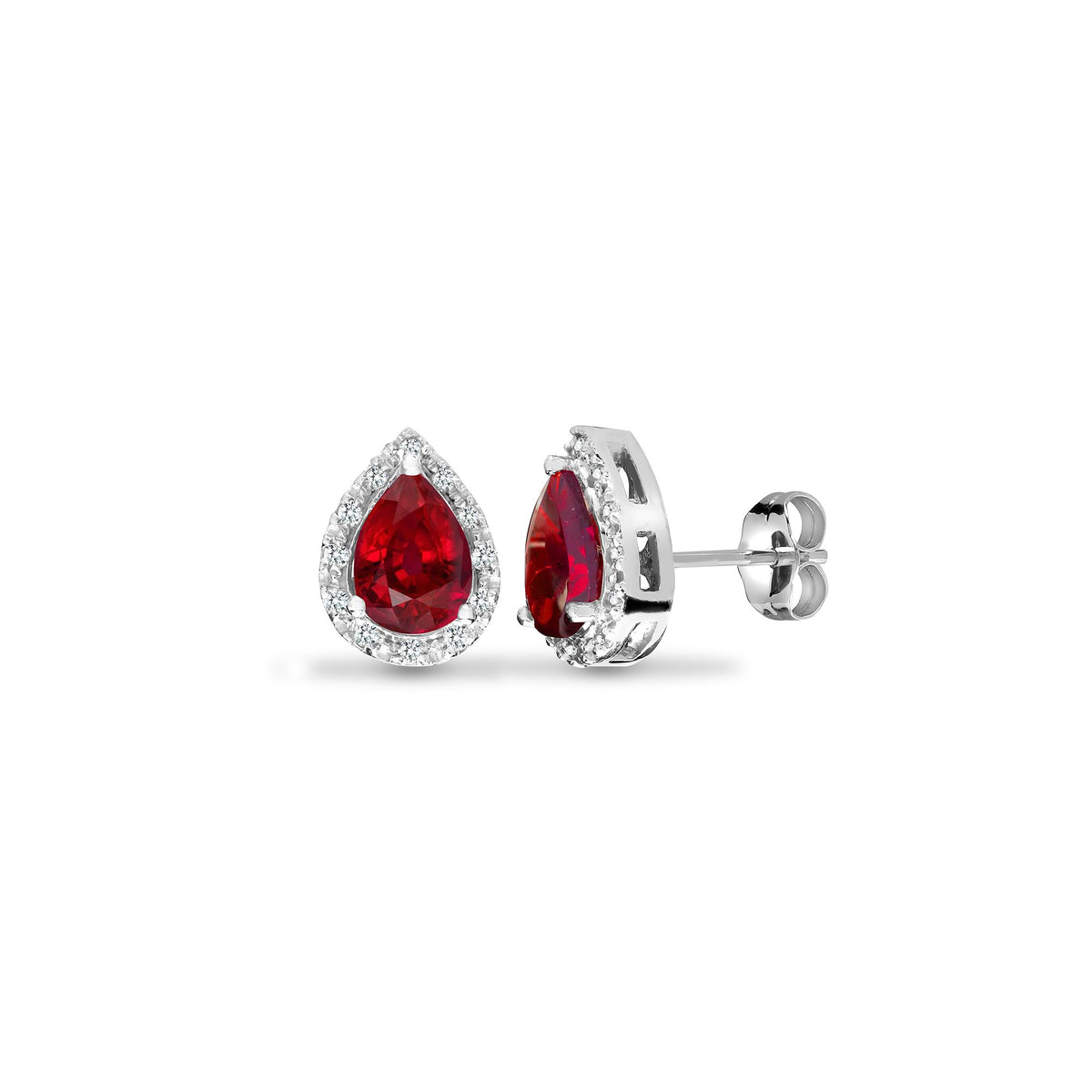 9ct White Dia-0.06ct Garnet- Pear Drop Earrings – Imperial Time