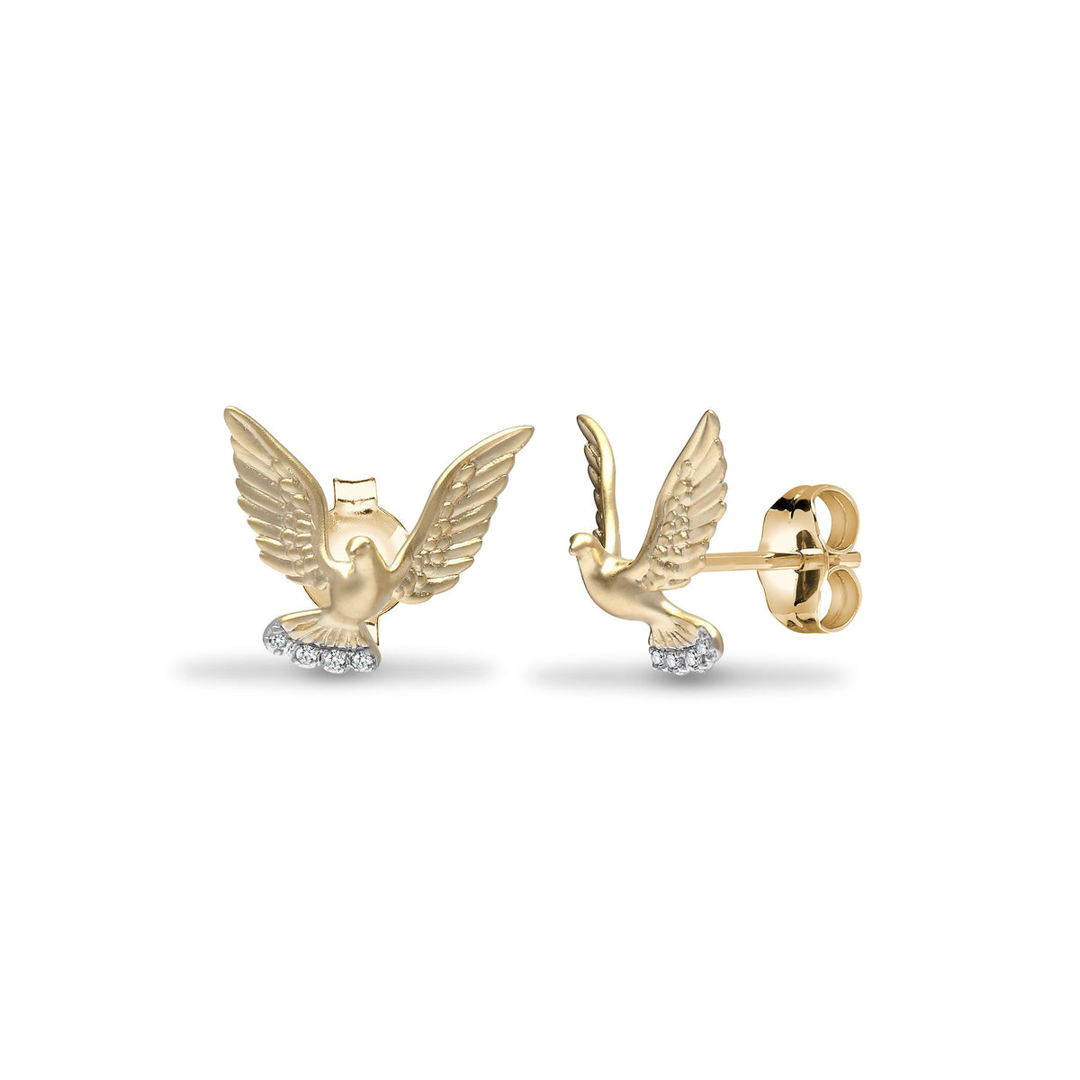 9ct Yellow 3pts Natural Diamond American Eagle Earrings – Imperial Time