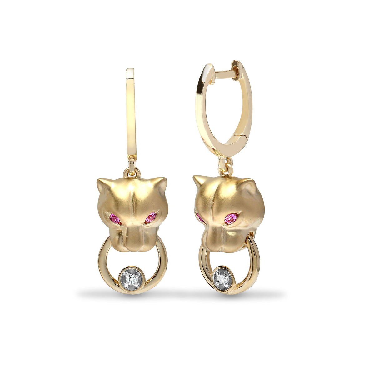 9ct Yellow Dia-4pts P.Saph-6pts Panther Earrings – Imperial Time