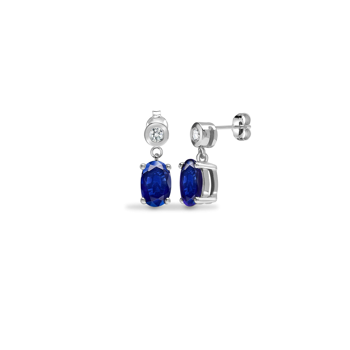 9ct White Dia-7pts Saph-1.30ct Drop Earrings – Imperial Time