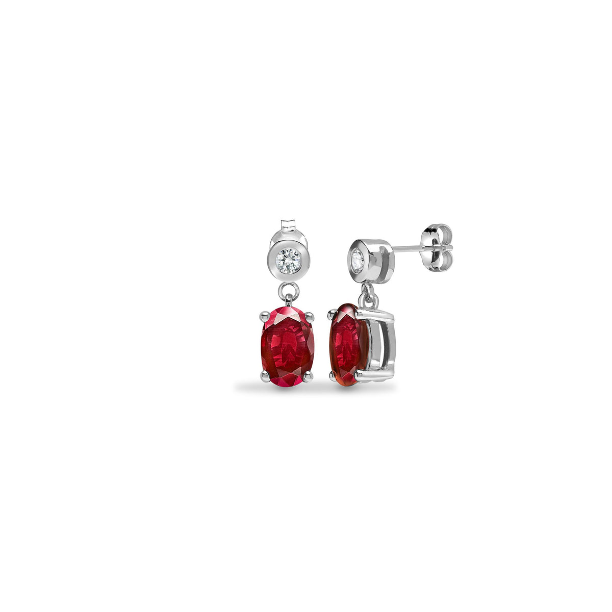 9ct White Dia-7pts Ruby-1.25ct Drop Earrings – Imperial Time
