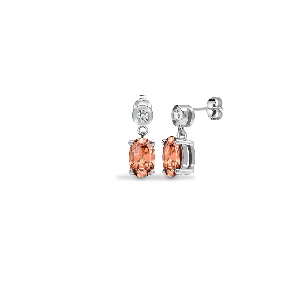 9ct White Dia-7pts Morganite-0.90ct Drop Earrings – Imperial Time
