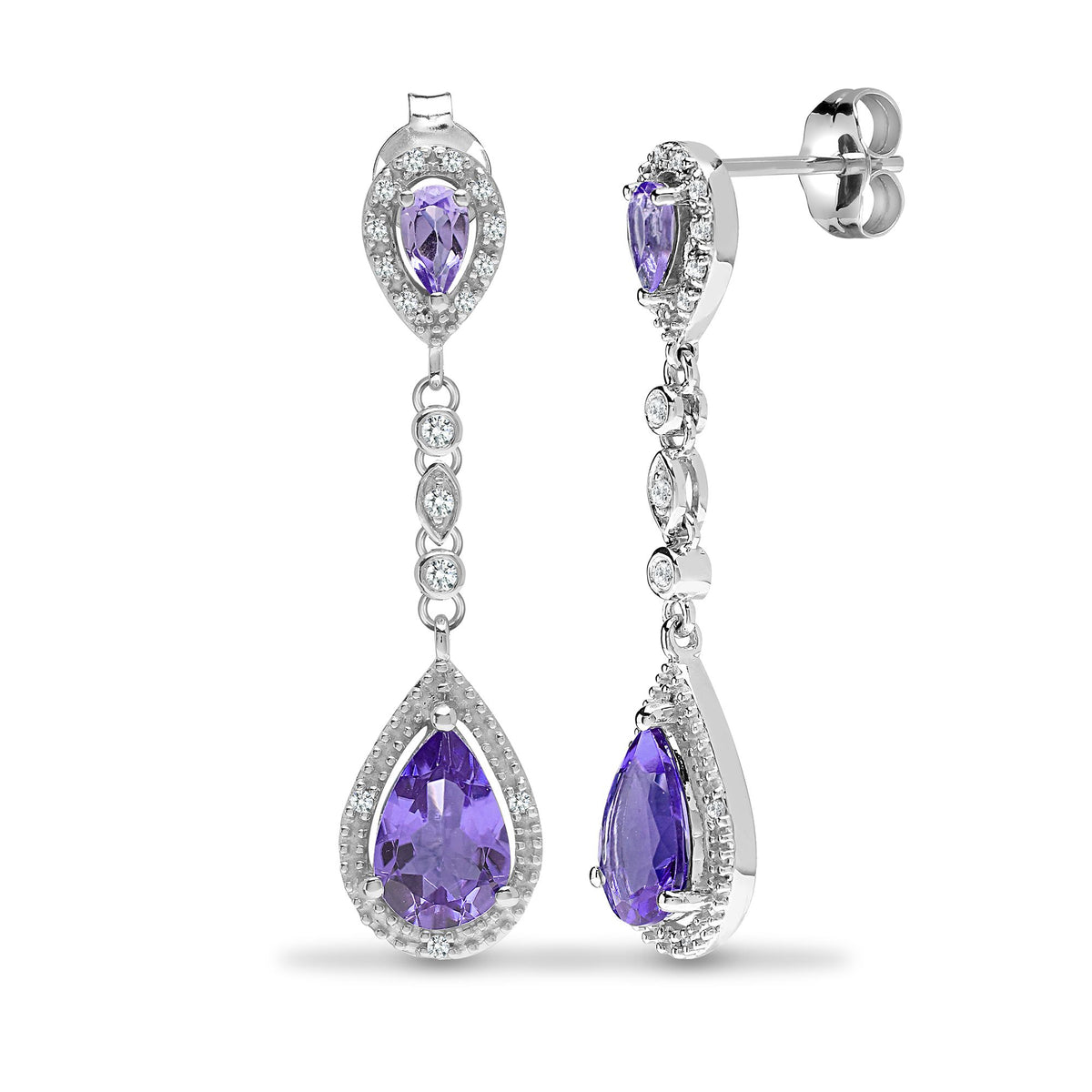 9ct White Dia-19pts Am-2.90ct Drop Earrings – Imperial Time