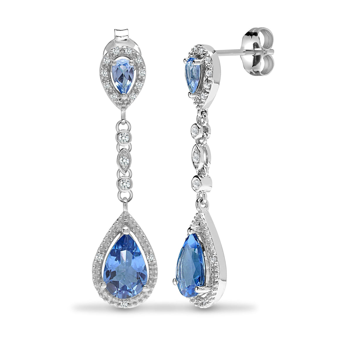 9ct White Dia-19pts B.Top-3.50ct Drop Earrings – Imperial Time