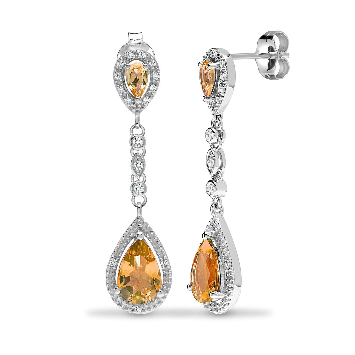 9ct White Dia-19pts Citrine-2.90ct Drop Earrings – Imperial Time