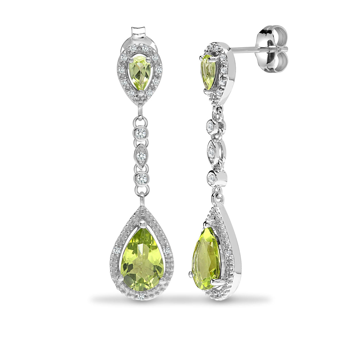 9ct White Dia-19pts Peridot-2.90ct Drop Earrings – Imperial Time