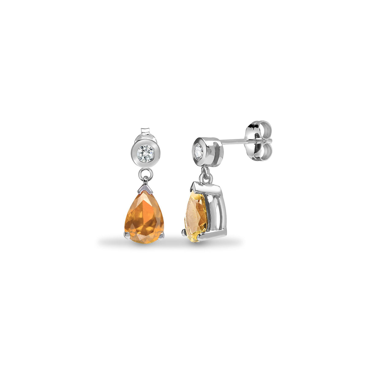 9ct White Dia-8pts Morganite-1.40ct Drop Earrings – Imperial Time