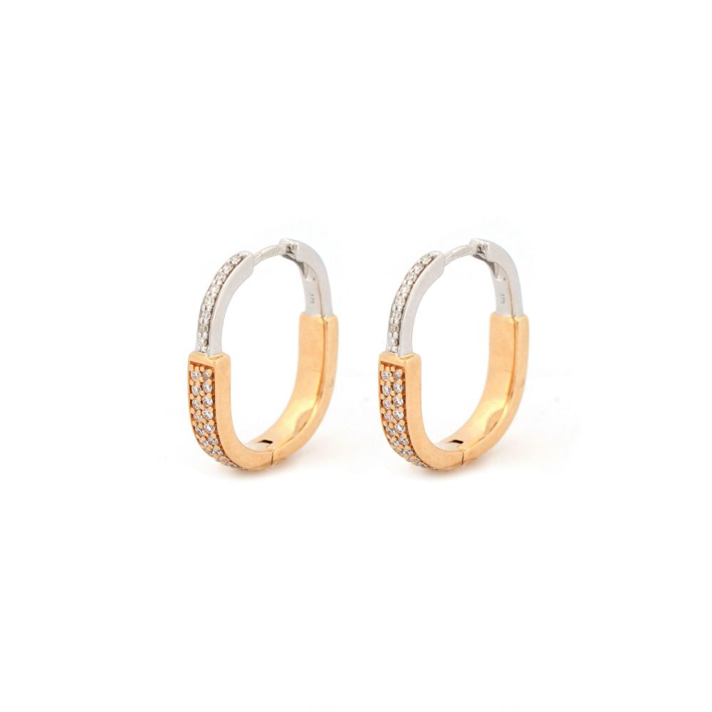 9 Karat Gelb- & Weißgold 0,28 Karat Diamant-Ohrringe