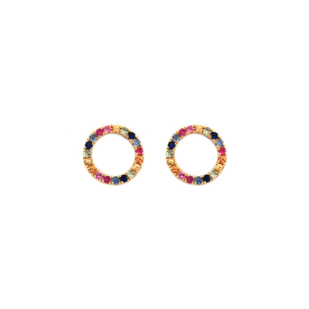 9ct Yellow Gold 0.47ct Rainbow Saph Circle Earrings – Imperial Time