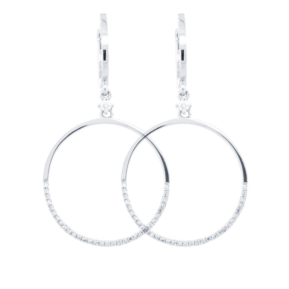 9ct White Gold 0.23ct Diamond Drop Circle Earrings – Imperial Time