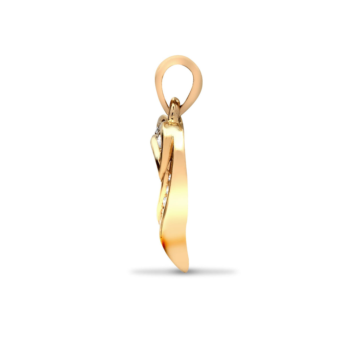 9ct Yellow Gold Natural Diamond Heart Pendant (9H001) – product view